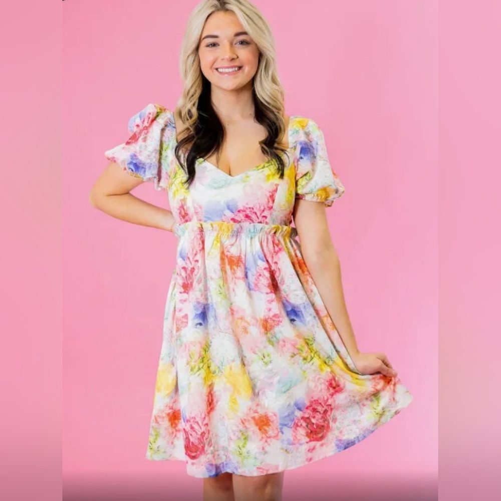 Floral sweetheart dress